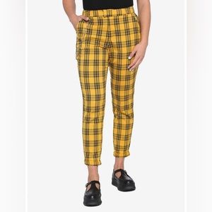 Yellow Plaid Pants With Detachable Chain 3x new with tags
